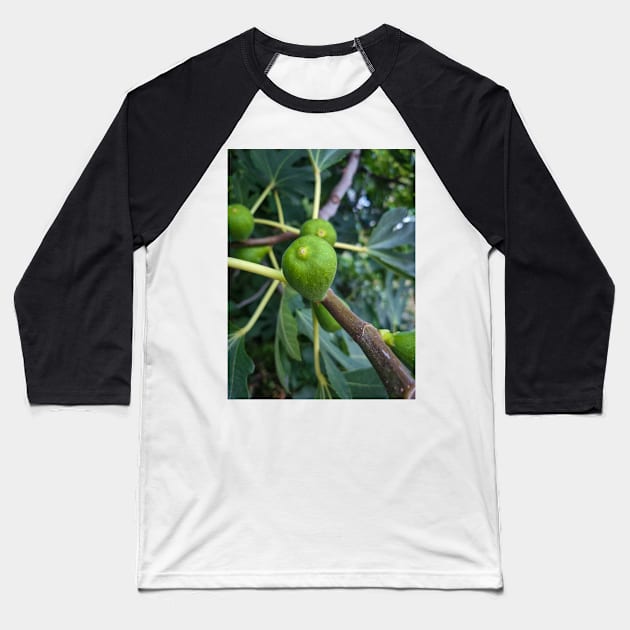 Summer Green Fig Fruit Baseball T-Shirt by Anastasia-03